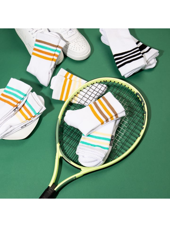 Occulto 6er Pack Retro Tennissocken Roger in 70s günstig kaufen