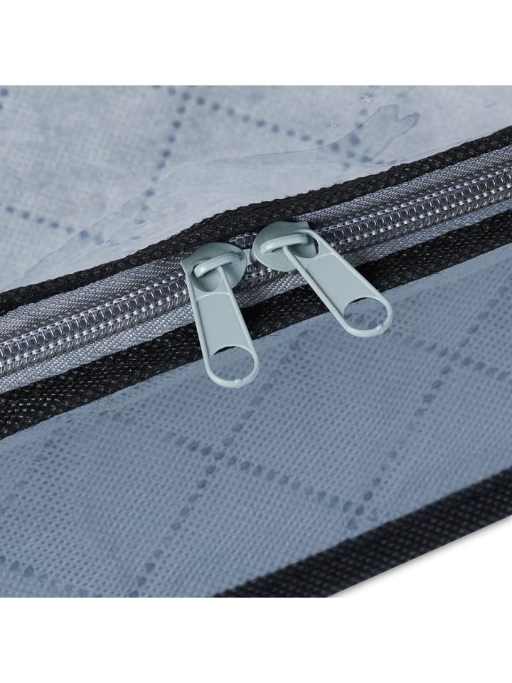 relaxdays 2 x Unterbettkommode in Grau/ Transparent - (B)100 x (H)14 x (T)50 cm günstig kaufen onesize