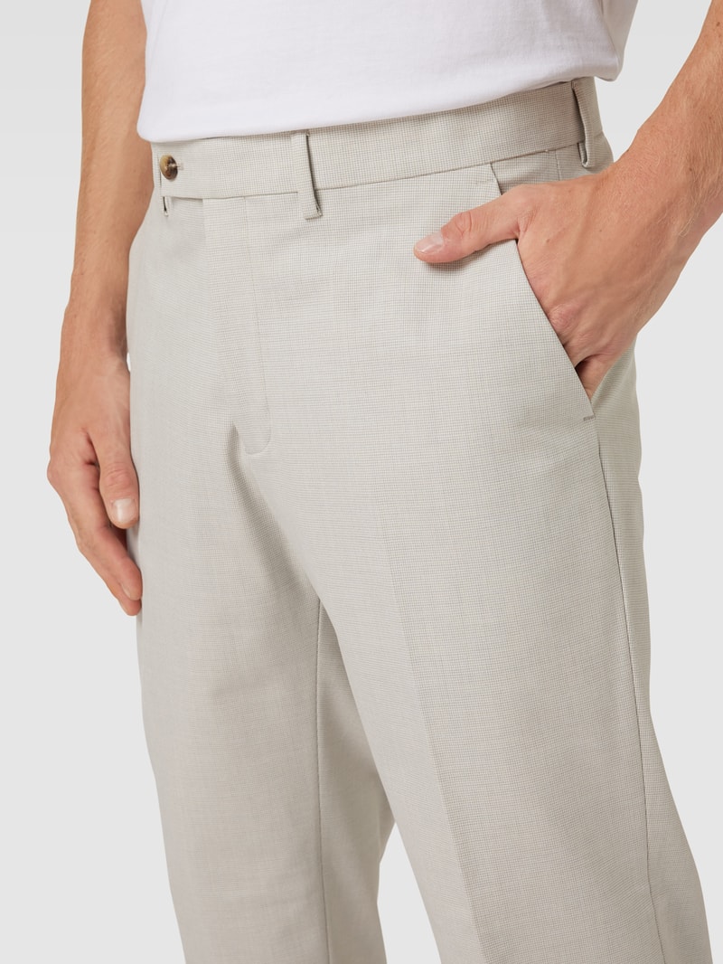 Anzughose mit Karomuster in beige