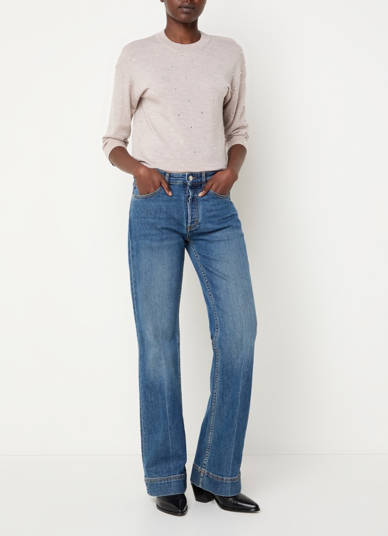Suéter de malha fina Zadig&Voltaire Kansy feito de lã merino com strass e decote nas costas