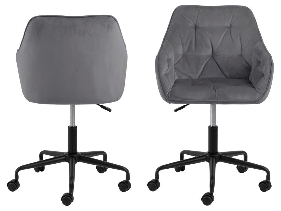 Bürostuhl Brooke Samt Grau