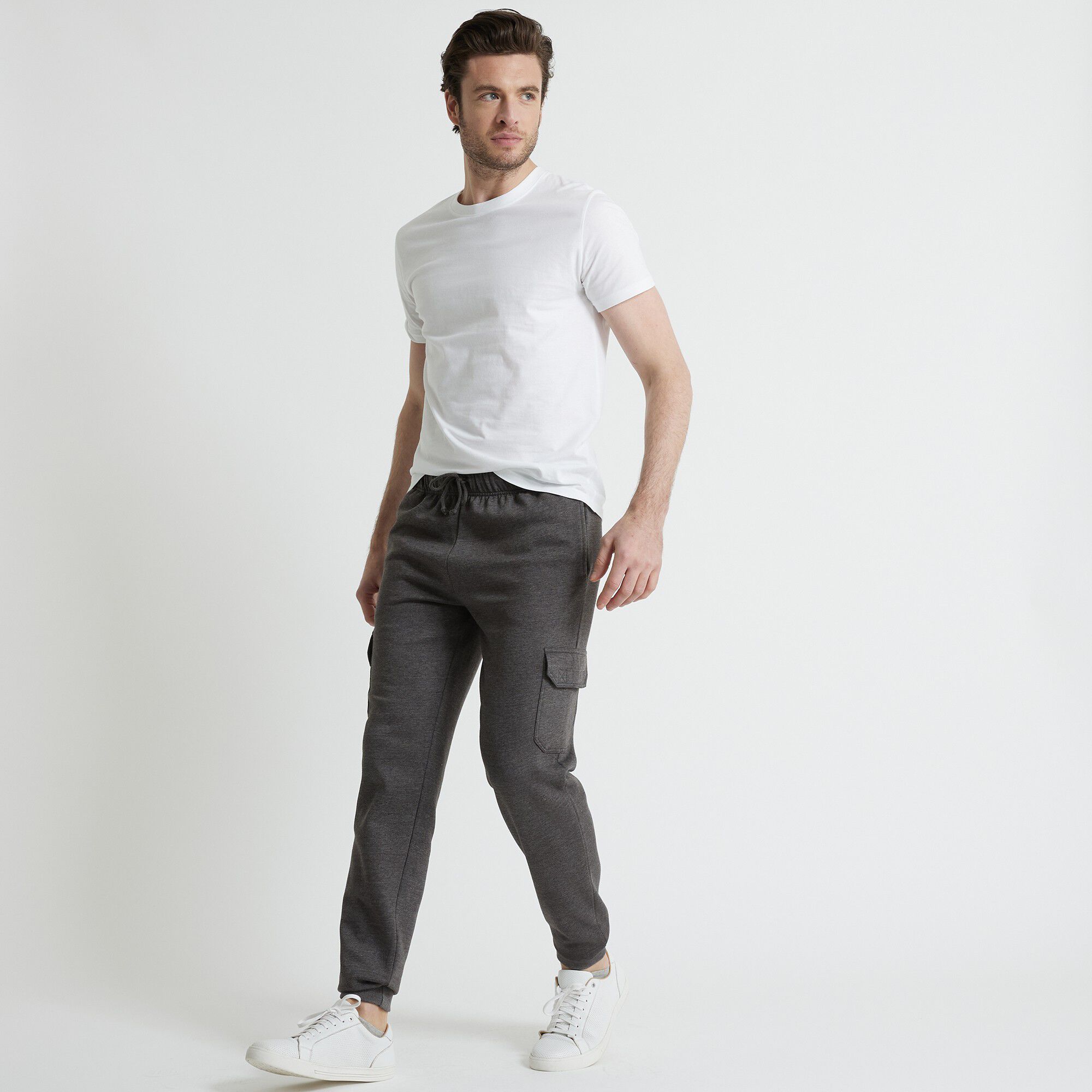 Pantalon molleton cargo bas resserrés