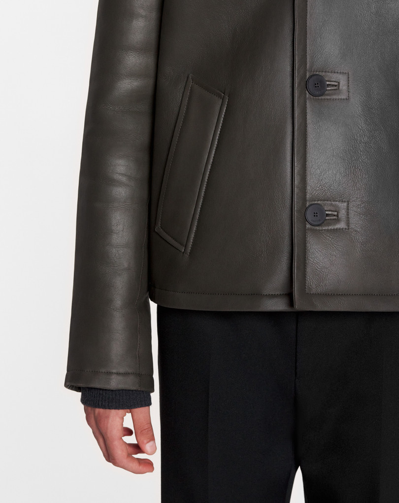 VESTE SHEARLING À IMPRIMÉ INTARSIA
