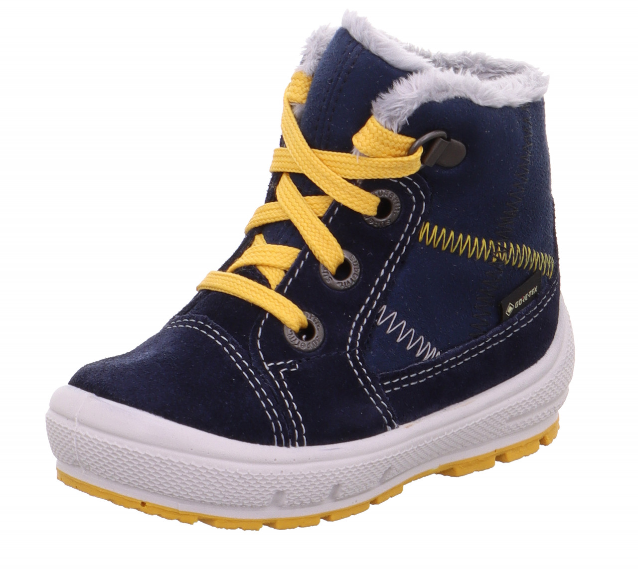 GROOVY - Blau/Gelb Boots mit Schnürung