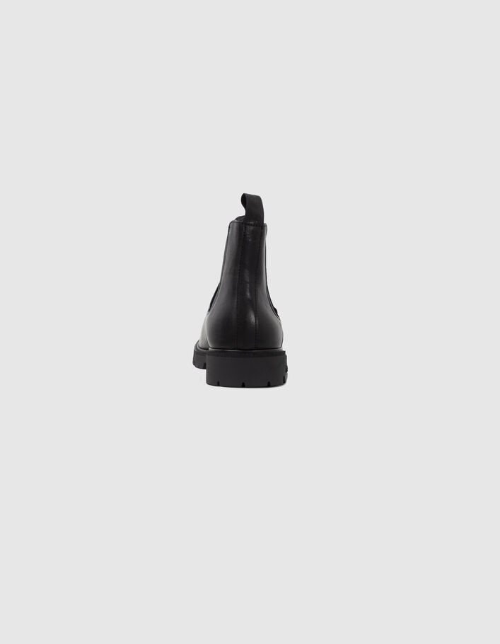 Chelsea boots noires en cuir semelles crantées Homme