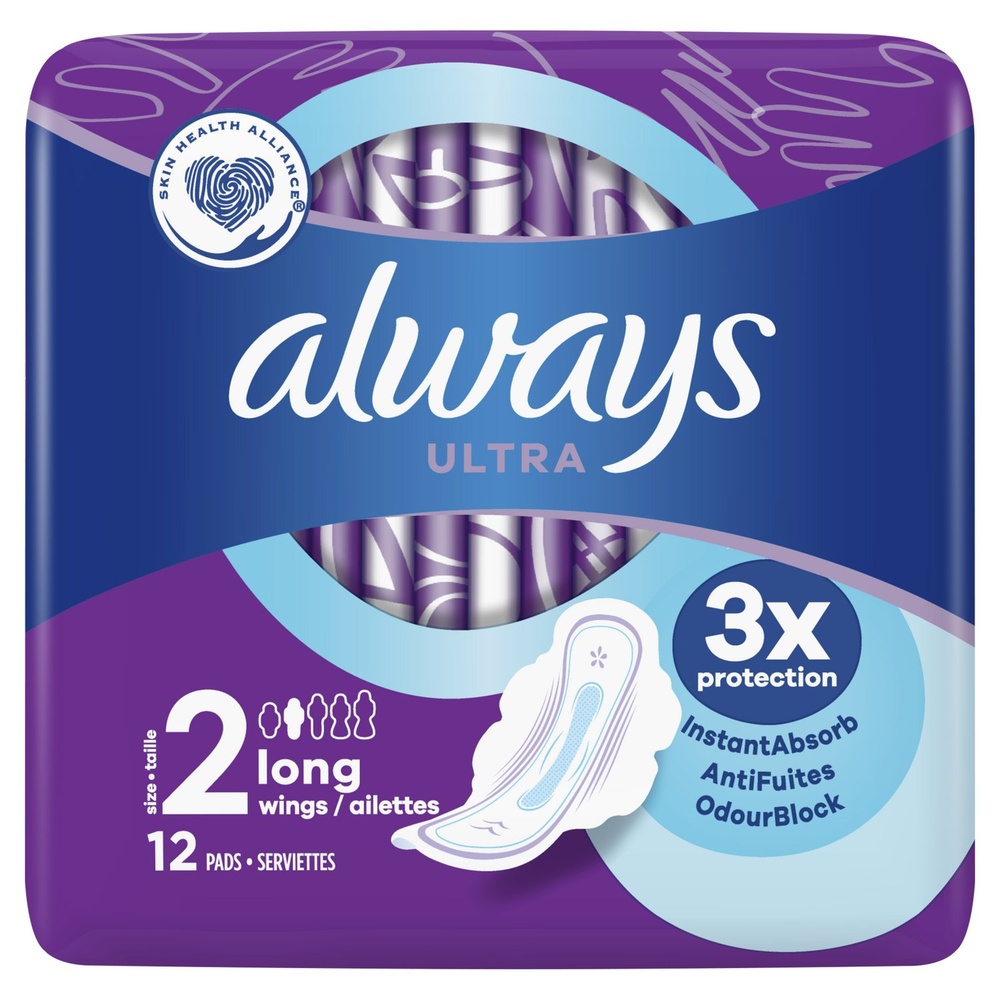 always Always Ultra Serviettes Hygiéniques Long (T2) Avec Ailettes Serviettes Hygiéniques