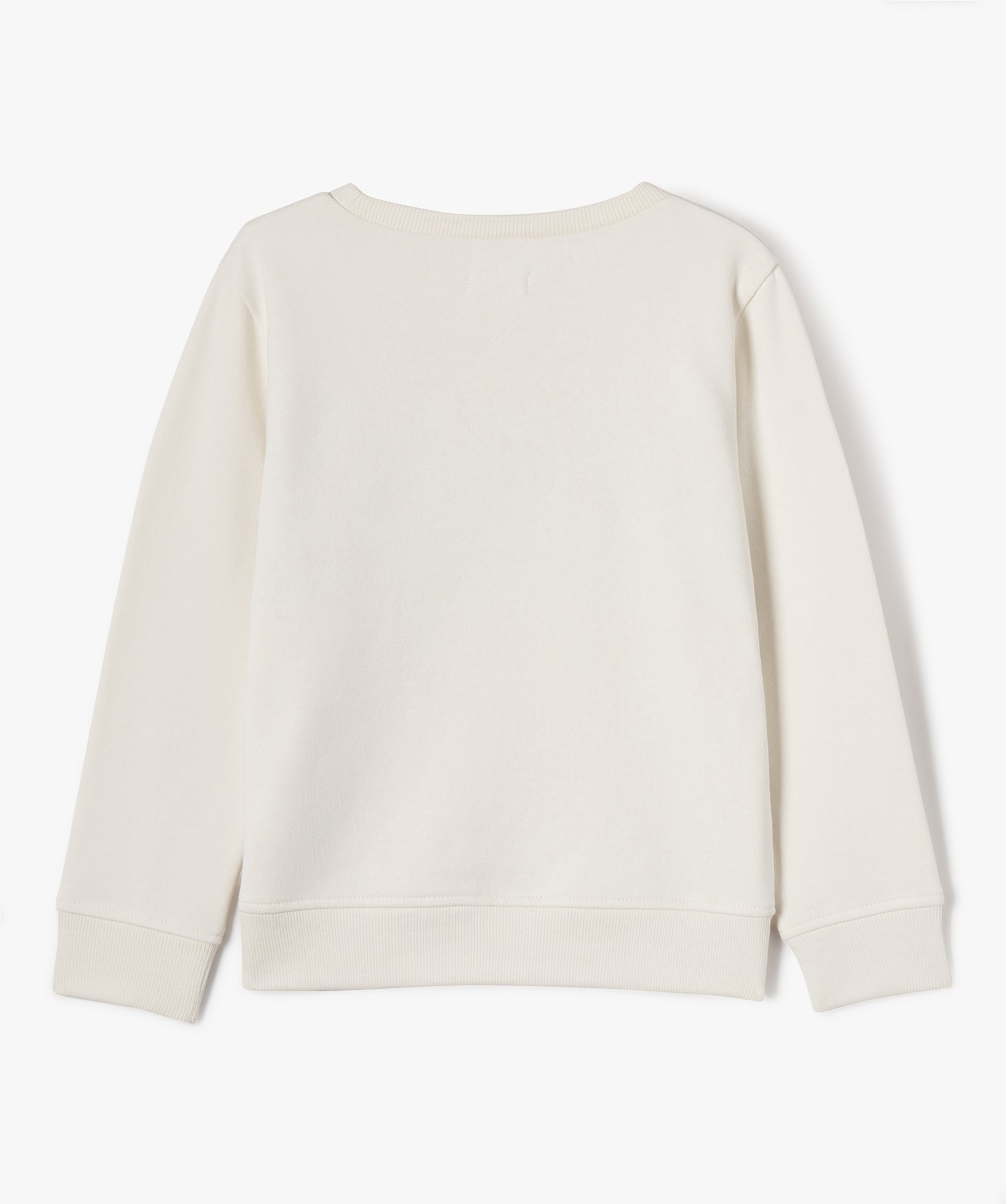 Sweat à col rond avec intérieur molletonné Garçon ecru | GEMO