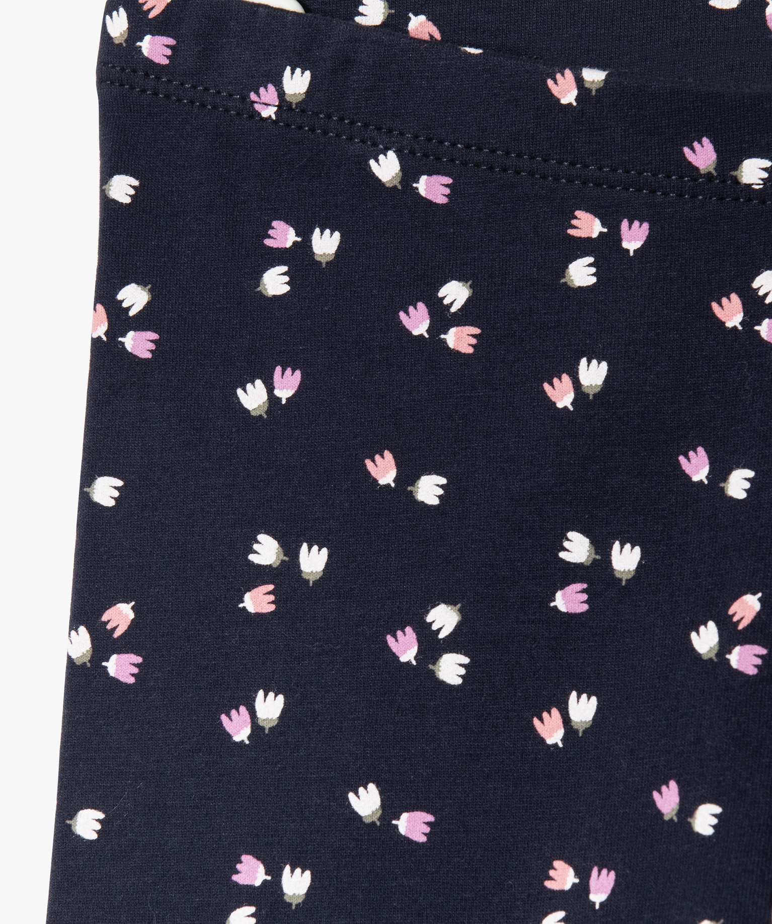 Leggings imprimé en coton extensible fille marine | GEMO
