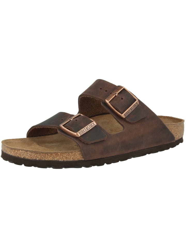 Birkenstock Sandale Arizona Fettleder schmal in braun günstig kaufen