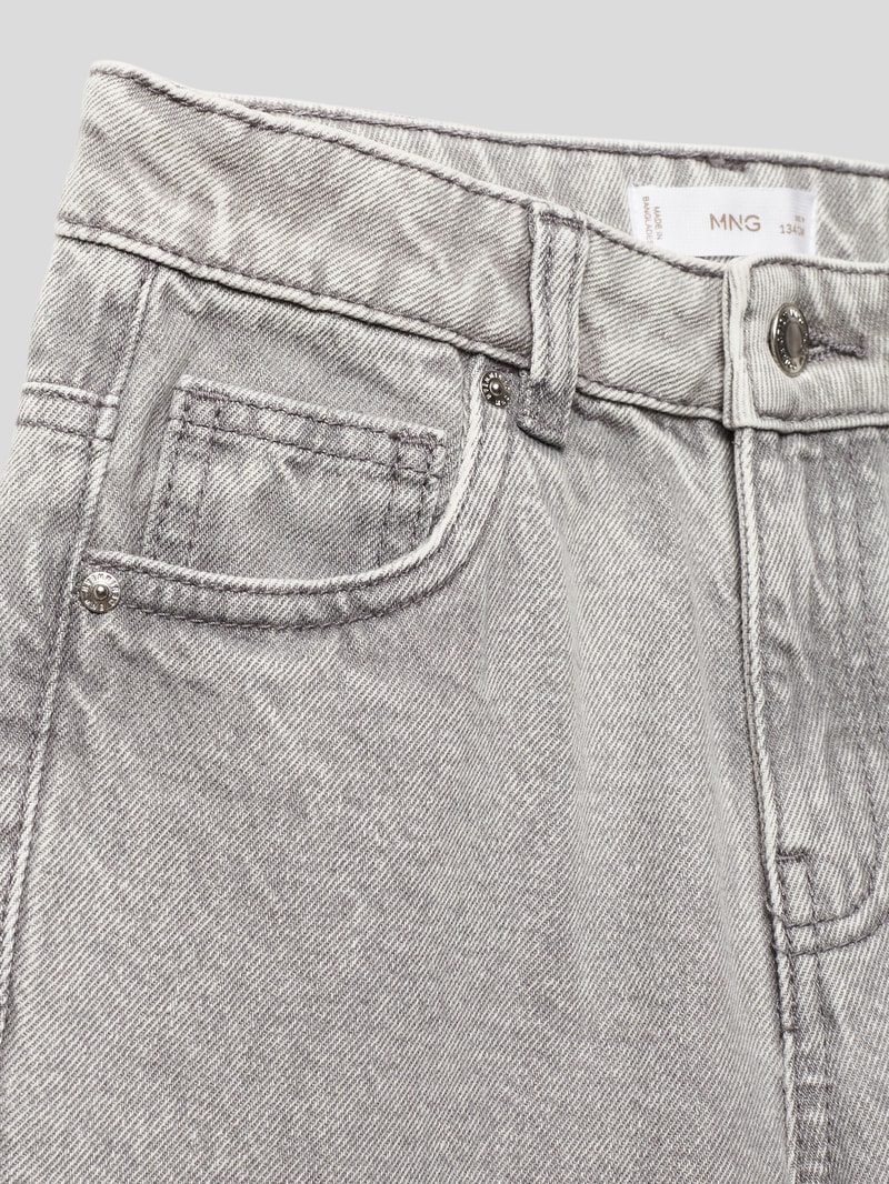 Jeans im Destroyed-Look in mittelgrau meliert