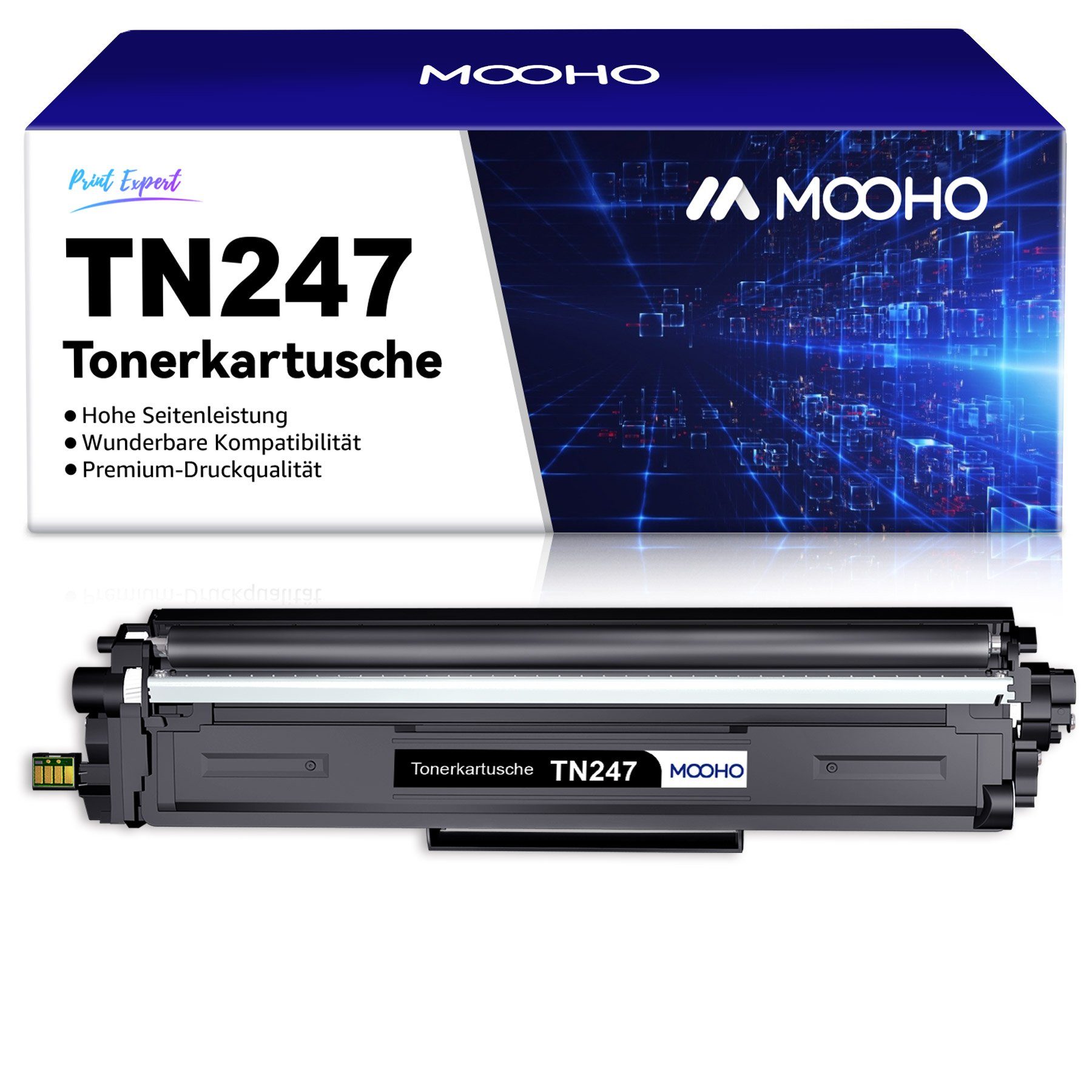 MOOHO Tonerpatrone TN247 TN243CMYK für Brother HL-L3210CW MFC-L3750CDW, (MFC-L3750CDW MFC-L3770CDW MFC-L3730CDN MFC-L3710CW DCP-L3550CDW DCP-L3510CDW HL-L3210CW HL-L3270CDW HL-L3230CDW)