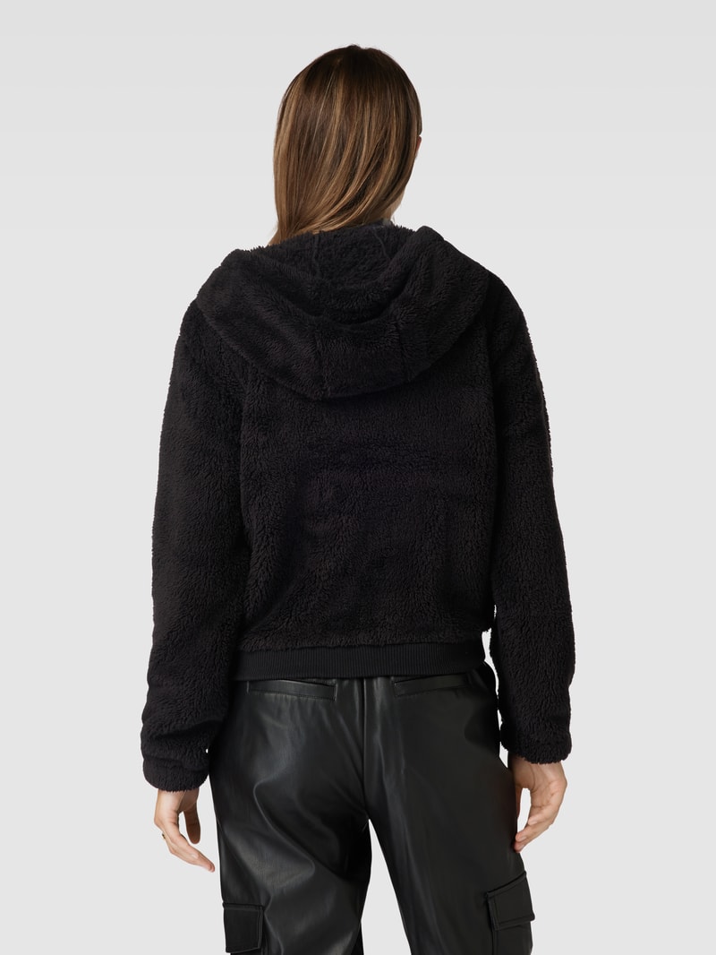 Sweatjacke aus Teddyfell in schwarz