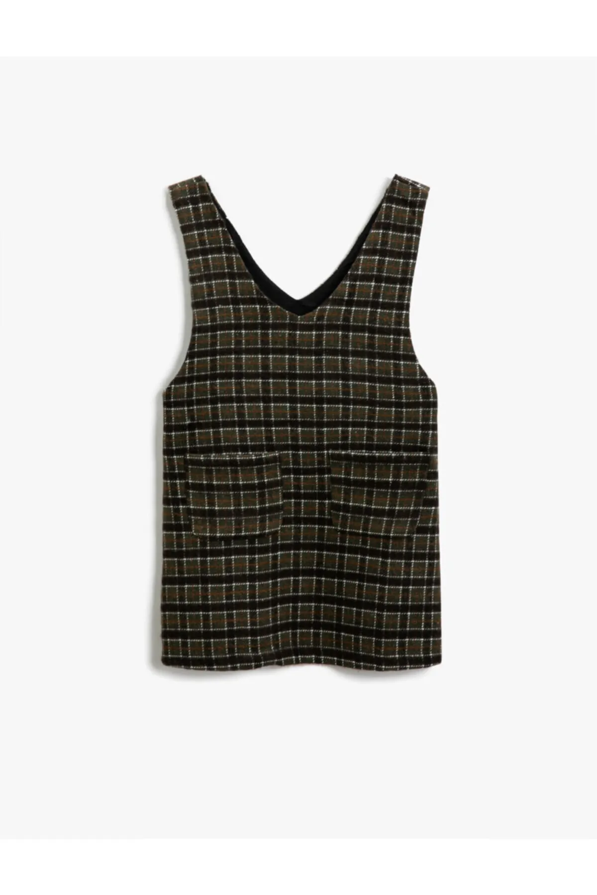 Koton  Kariertes Salopet-Kleid aus Tweed mit Taschendetail