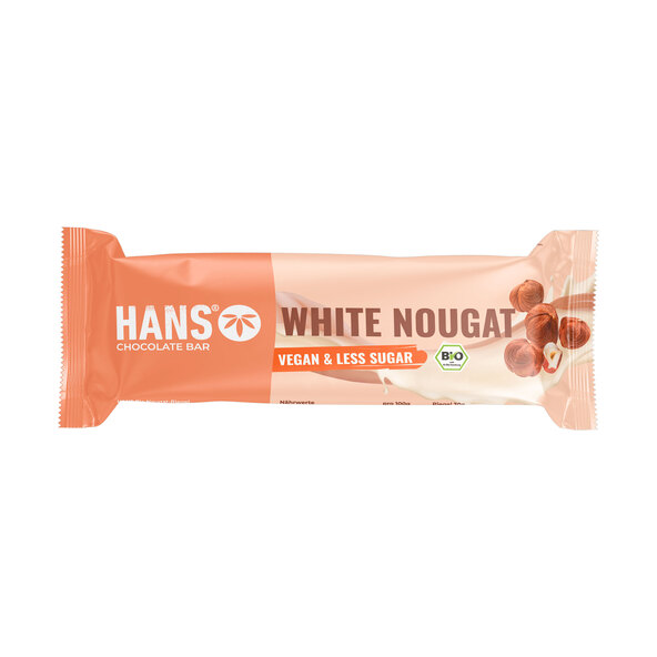 Bio Veganer Schokoriegel, White Nougat, 12er Set (12 x 30g = 360g)