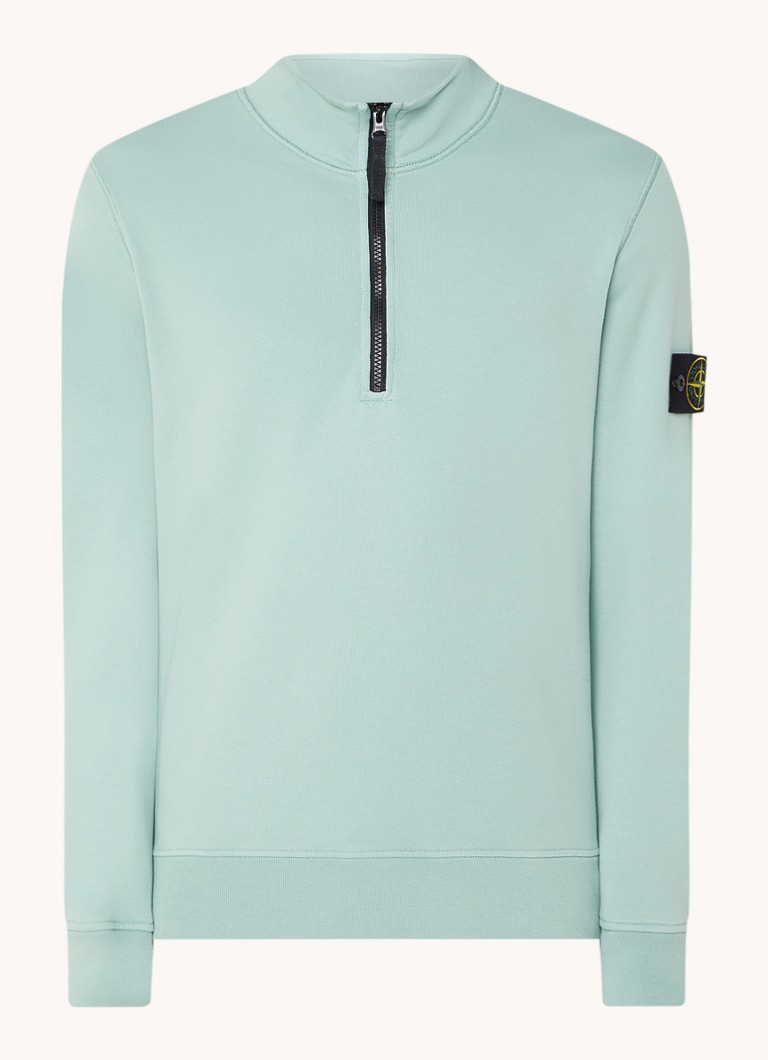 Πουλόβερ Stone Island 61951 με μισό φερμουάρ και λογότυπο