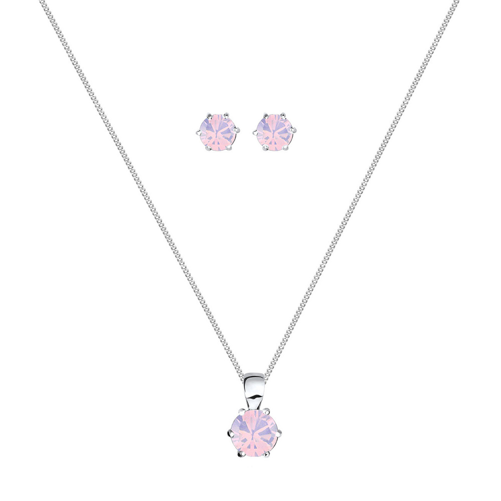 Elli Elli Ensemble de Bijoux Femmes Basique avec Cristaux en Argent Sterling 925 Bijoux