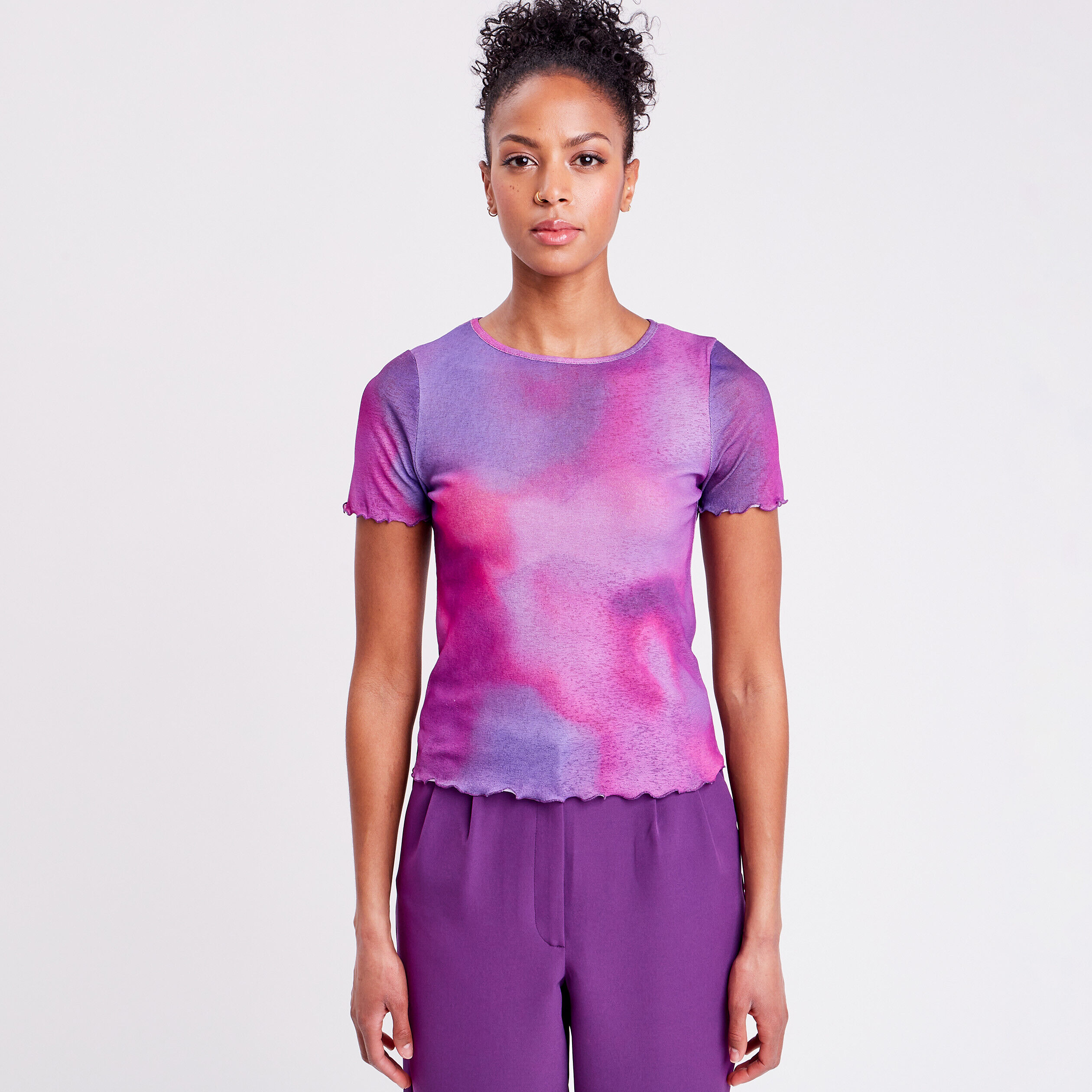 T-shirt manches courtes rose fushia femme | Cache Cache