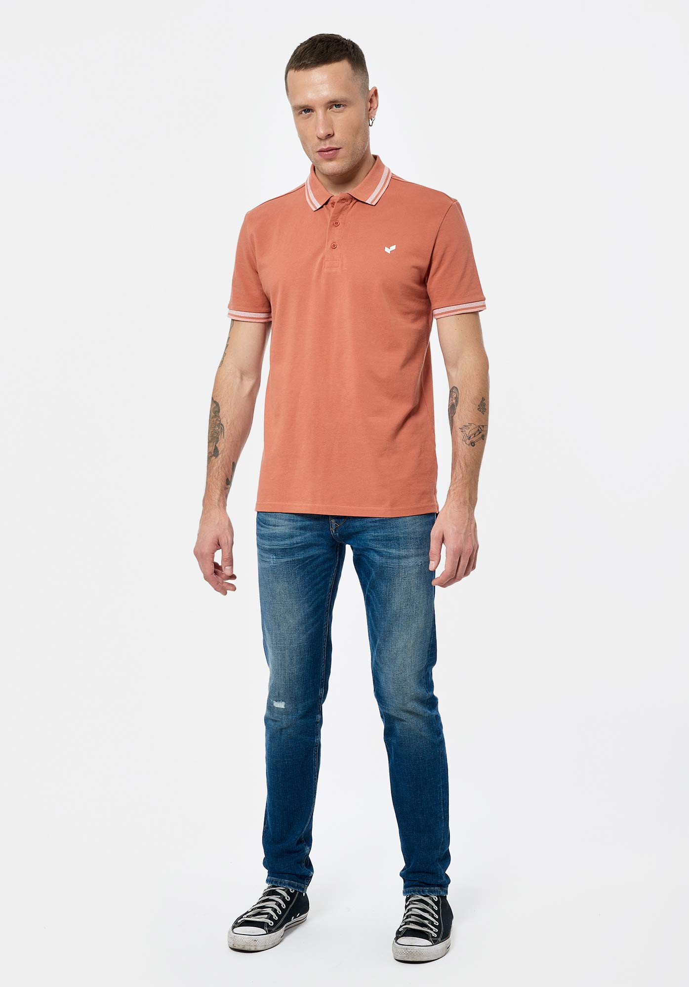 RAYOC  Polo orange Homme en 100% coton bio