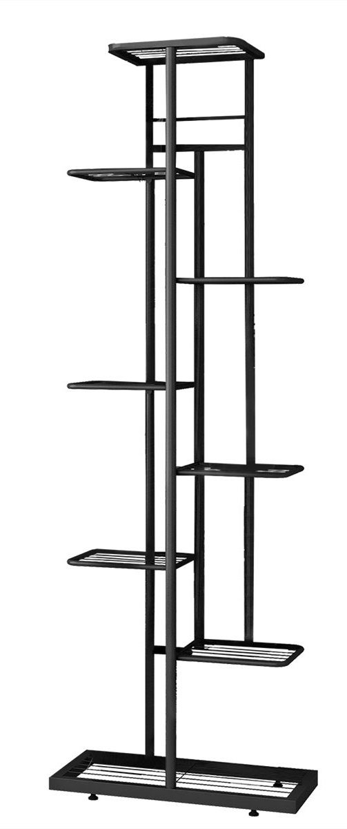 MULISOFT Blumenständer (Innen-Außen Metall Blumentreppe, Pflanzen Regal Blumenregal), Schwarz, Höhe 145cm, für Garten oder Balkon