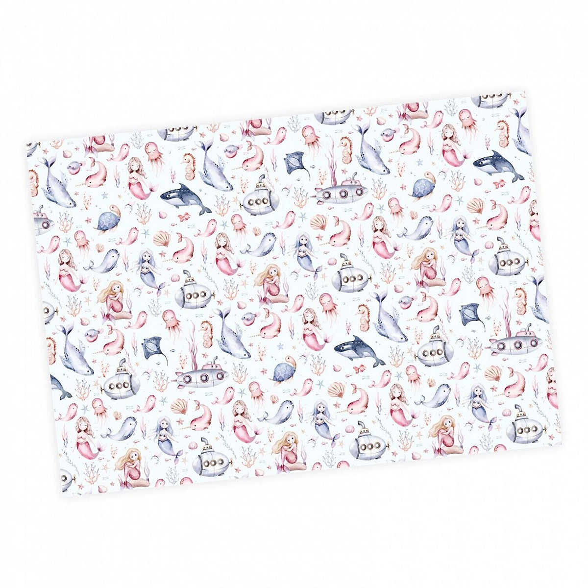 Geschenkpapier 5 Bögen Meerjungfrau – 1,60€/qm Größe: - 84,1 x 59,4 cm Geschenkpapier