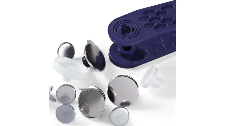 Prym nähfreie Jeans-Knöpfe glatt Messing 17 mm silberfarbig