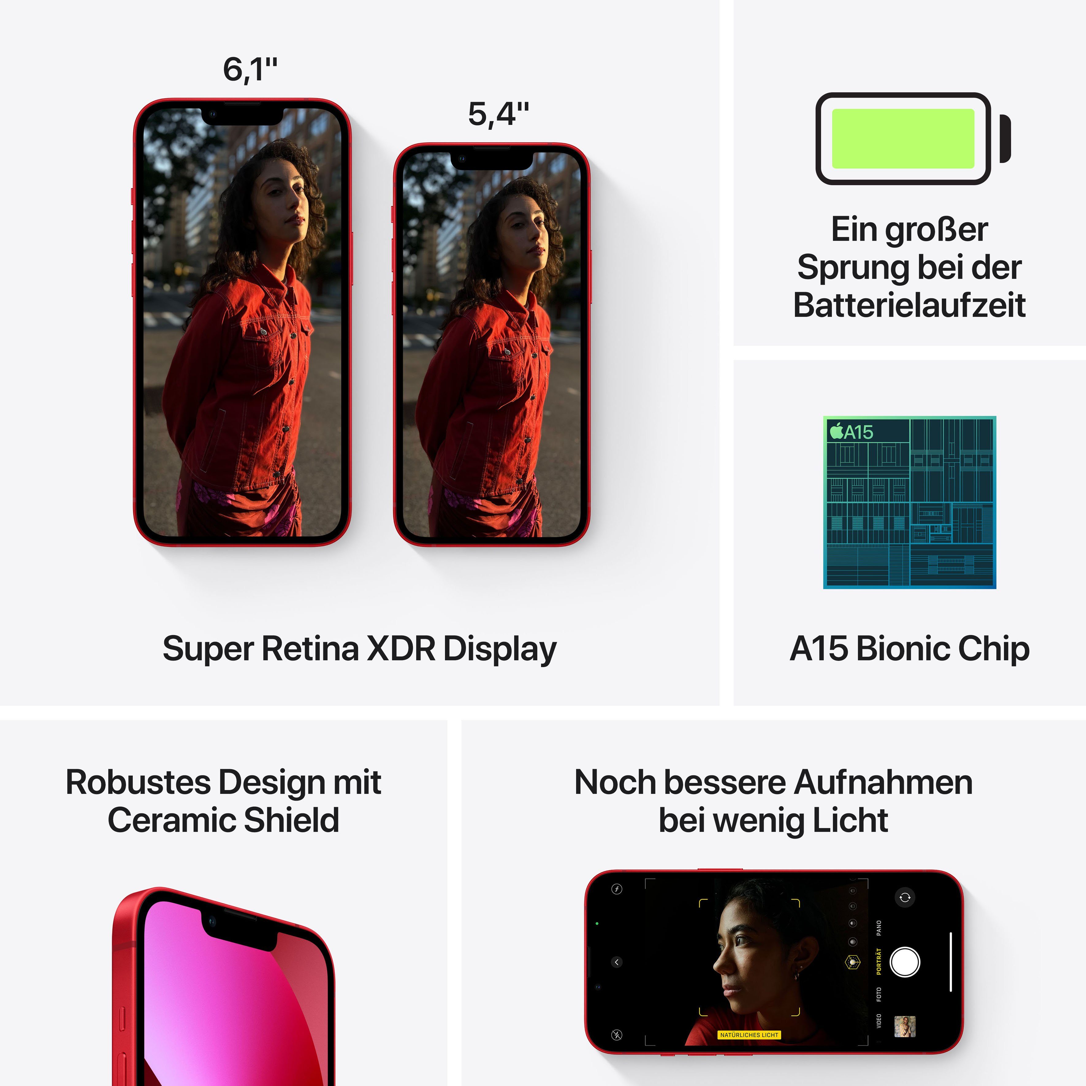 Apple iPhone 13 mini Smartphone (13,7 cm/5,4 Zoll, 256 GB Speicherplatz, 12 MP Kamera)