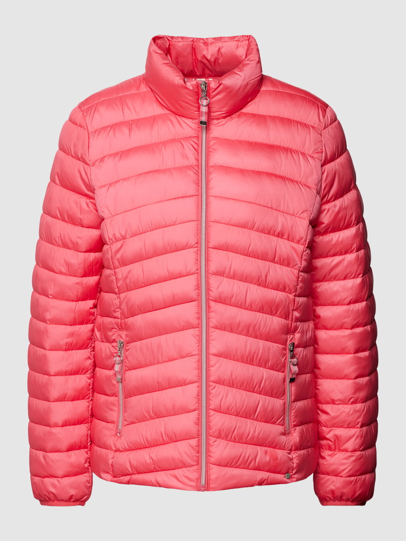 Steppjacke mit Stehkragen in pink