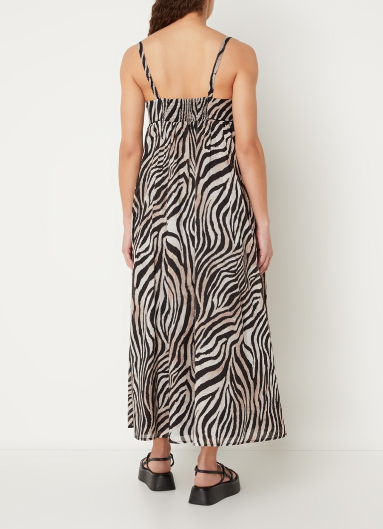 Vestido midi con estampado de cebra de Cinque City