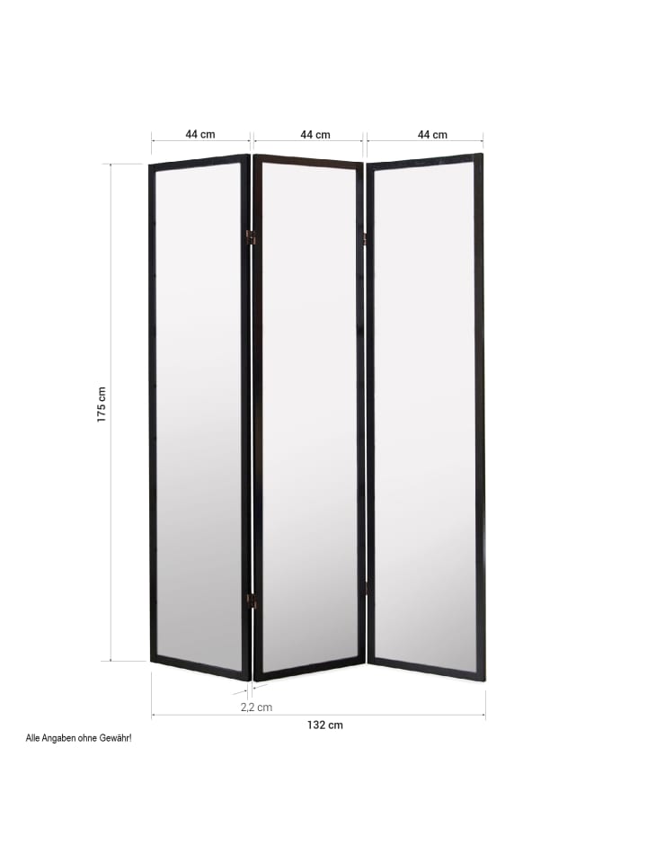 Homestyle4u 3-tlg. Paravent Shoji in Schwarz 132x175 günstig kaufen onesize