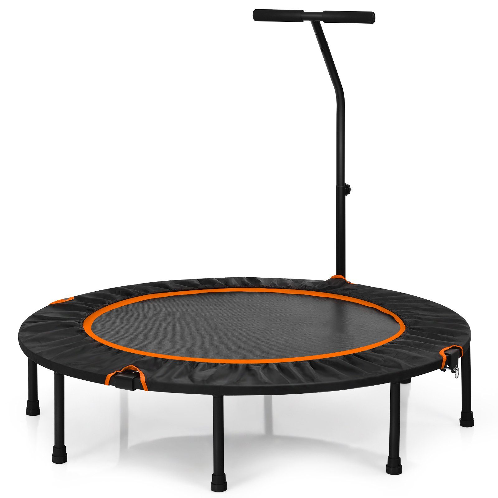 COSTWAY Fitnesstrampolin φ 120 cm Gartentrampolin, höhenverstellbar Griff