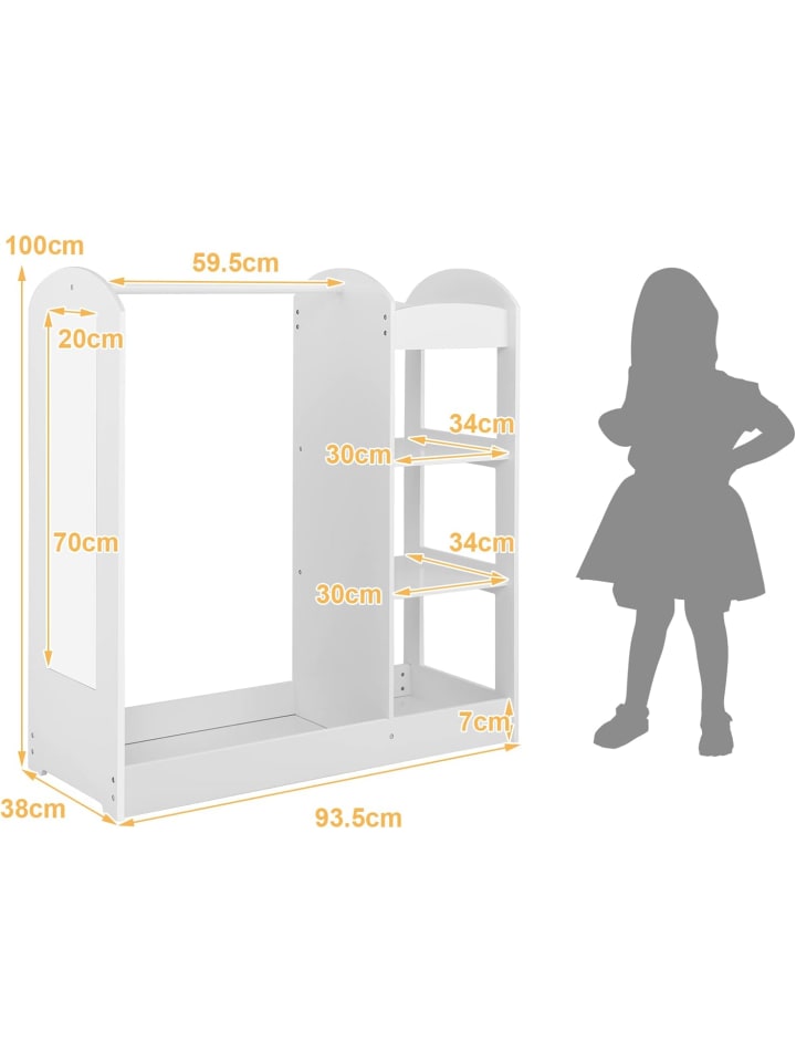 COSTWAY Kleiderschrank in Weiß günstig kaufen 94 cm