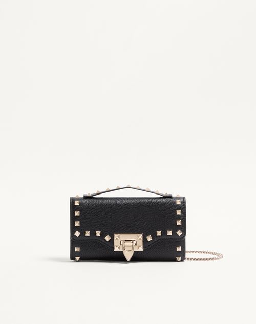 Rockstud Chain Wallet in granaatkleurig kalfsleer