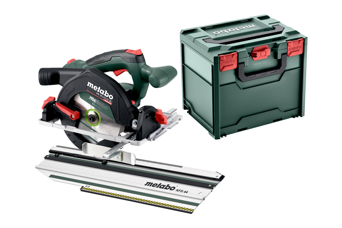 Metabo 691223000 KS 18 LTX 57 BL Ασύρματο Δισκοπρίονο 18V χωρίς μπαταρίες και φορτιστή + Ράγα Εγκάρσιας Κοπής KFS 44