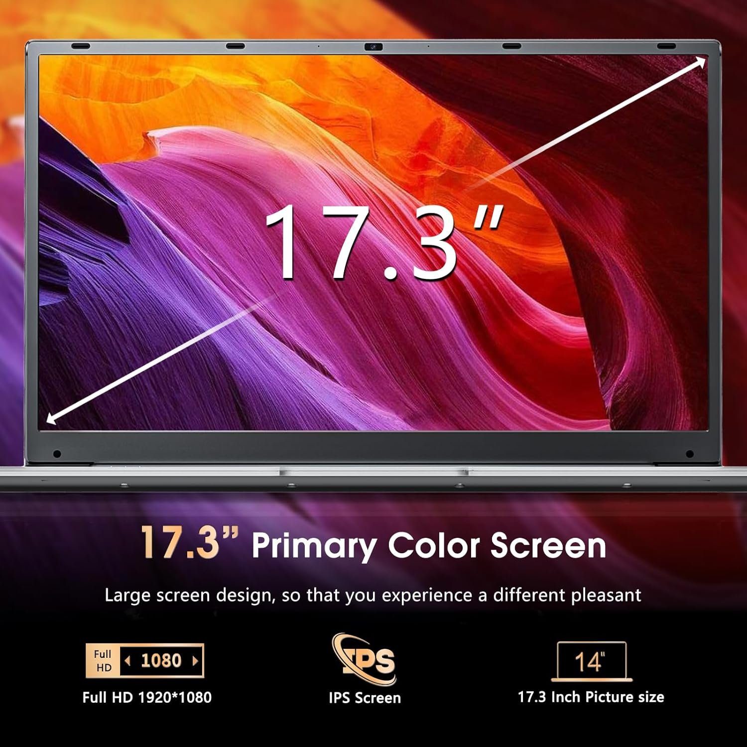 SGIN ‎M17 Pro Notebook (Intel Celeron, Celeron, 512 GB SSD, Full HD Diaplay 8 GB RAM, Vielseitige Konnektivität, leicht, tragbar)