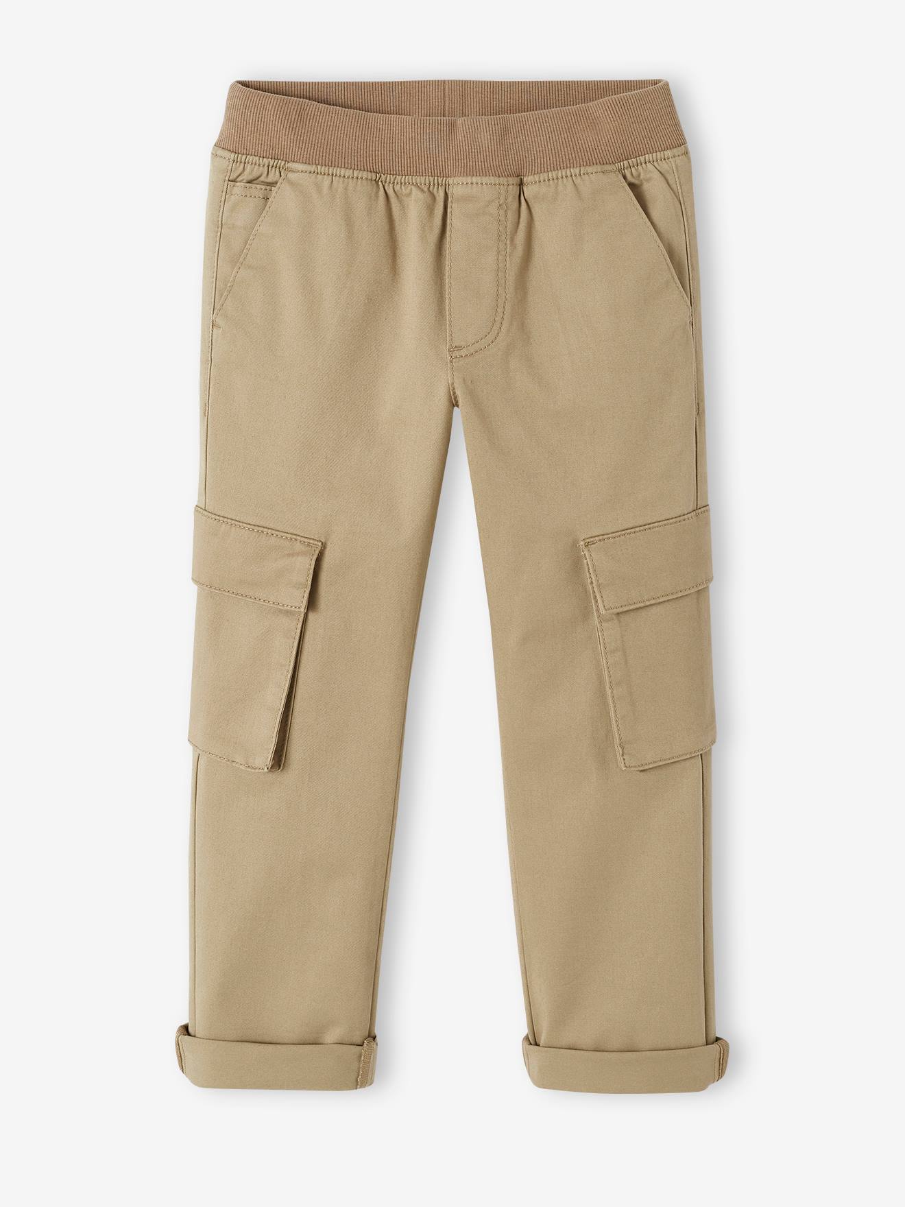 Pantalon cargo MorphologiK garçon Tour de Hanches MEDIUM facile à enfiler bronze