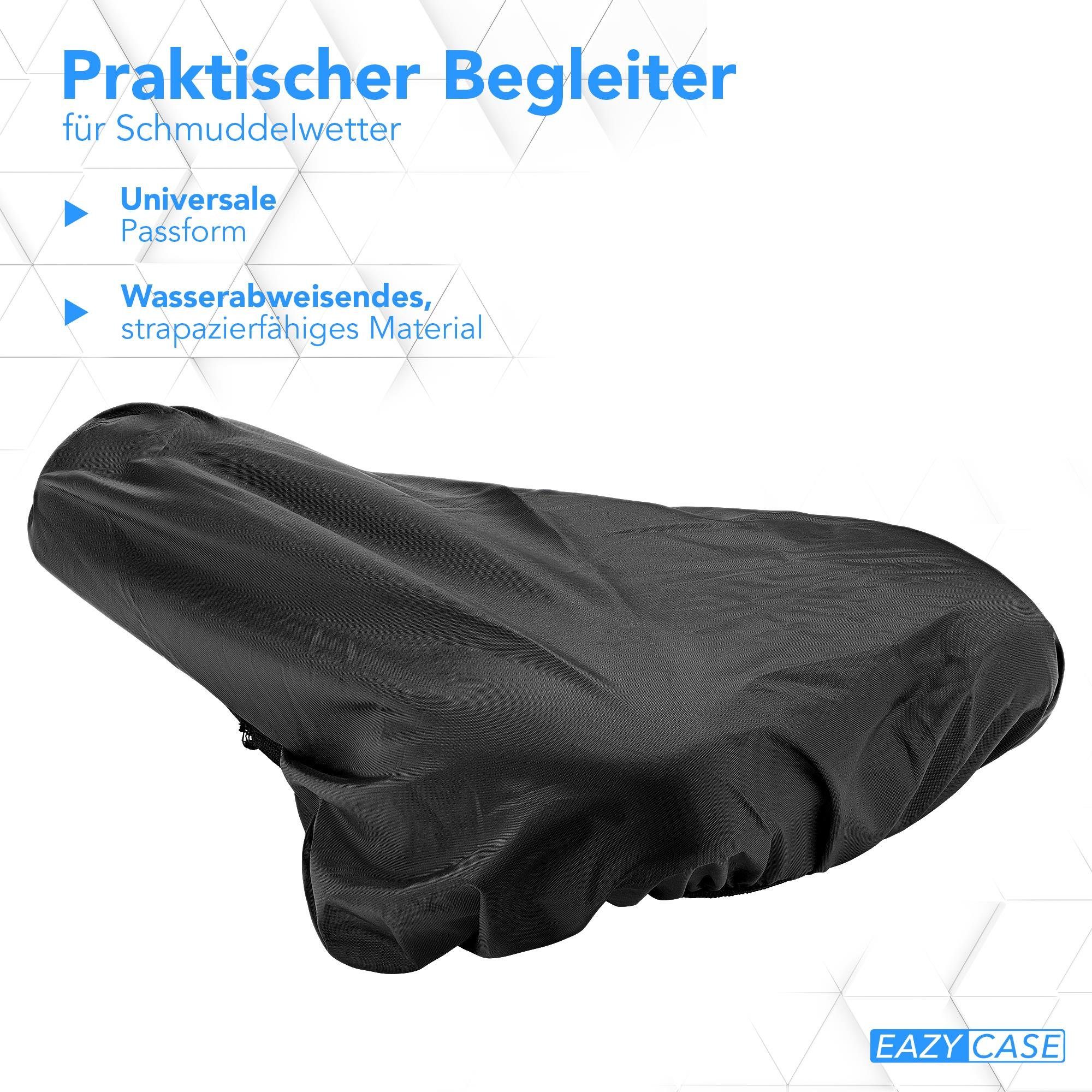 EAZY CASE Sattelbezug Universal Regenschutz für Sattel, Fahrradsattel Regenüberzug Regenabdeckung wasserabweisend Schwarz