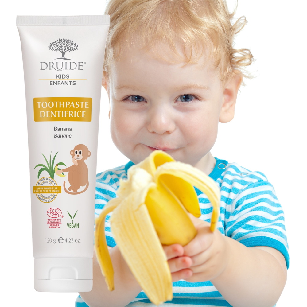 druide Dentifrice Banane Dentifrice enfant à la banane. Formule saine, naturelle et bio | Druide