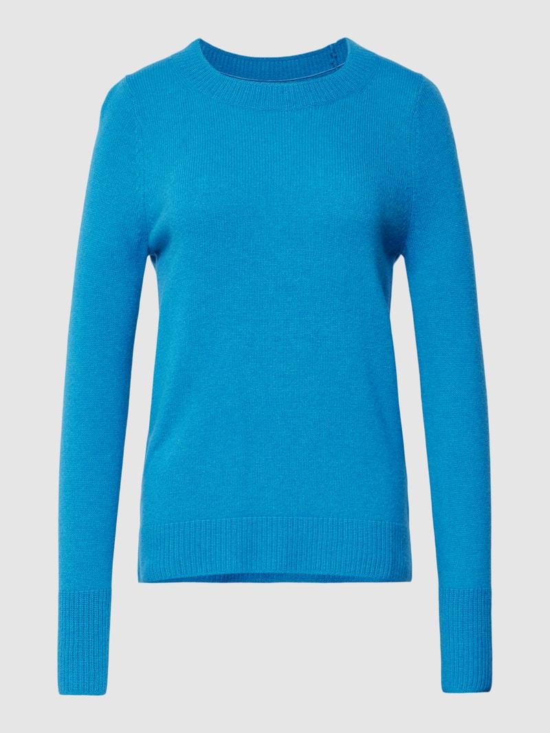 Strickpullover mit Rundhalsausschnitt in blau