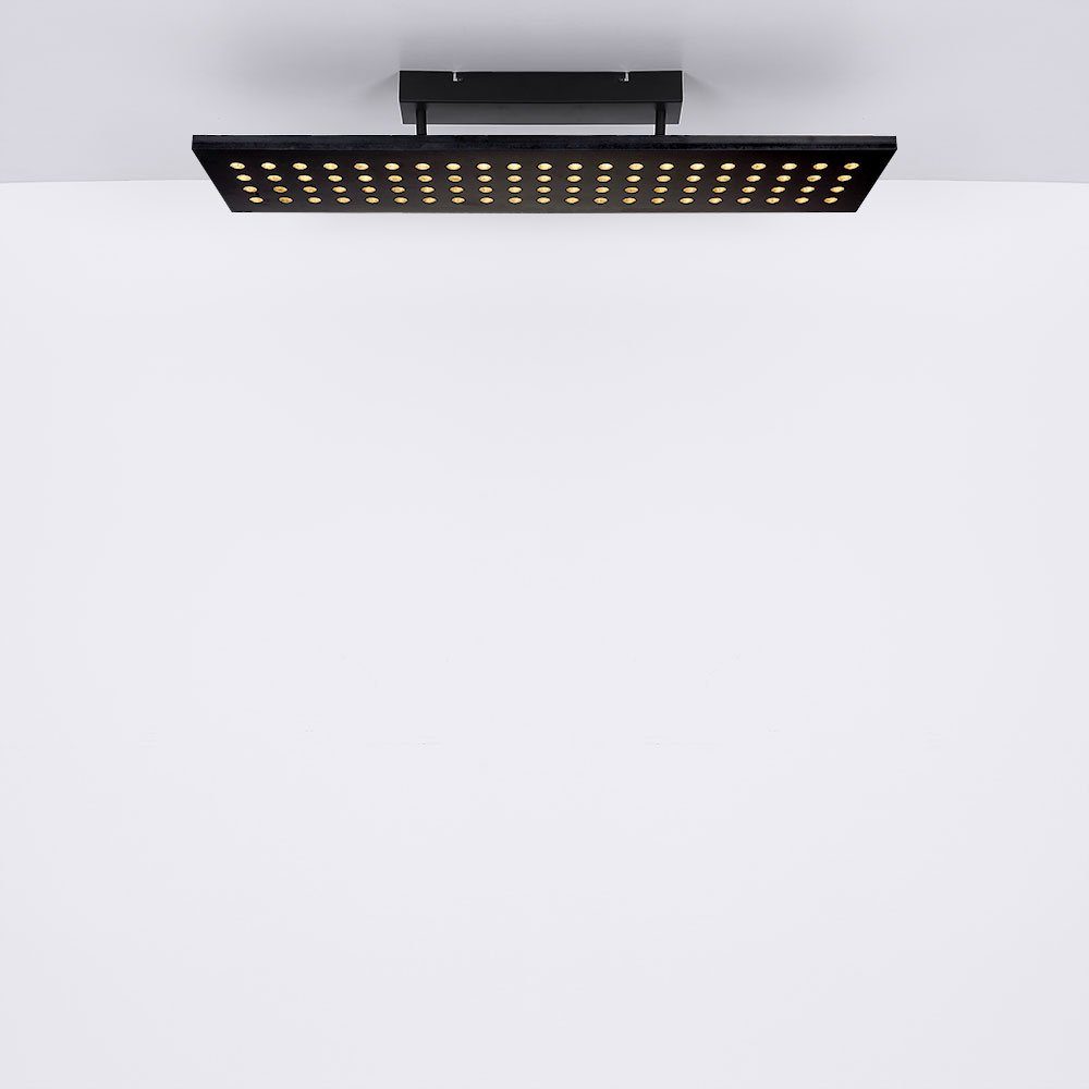 Globo LED Deckenleuchte, LED-Leuchtmittel fest verbaut, Warmweiß, Deckenleuchte dimmbar 3 Stufen Holzleuchte LED Deckenlampe schwarz