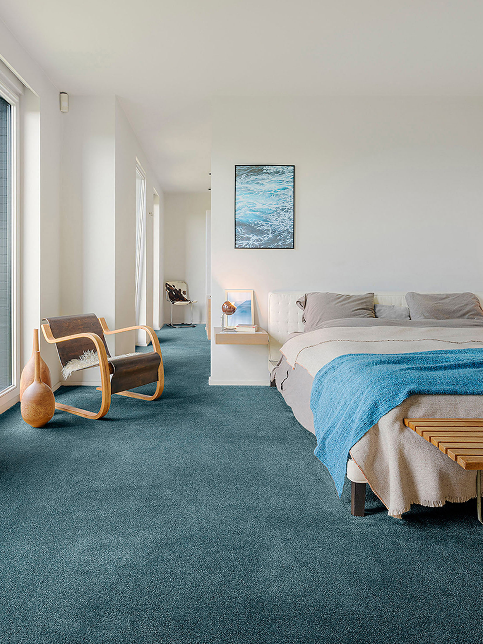 Atlantis Velours-Teppichboden, Aqua 74