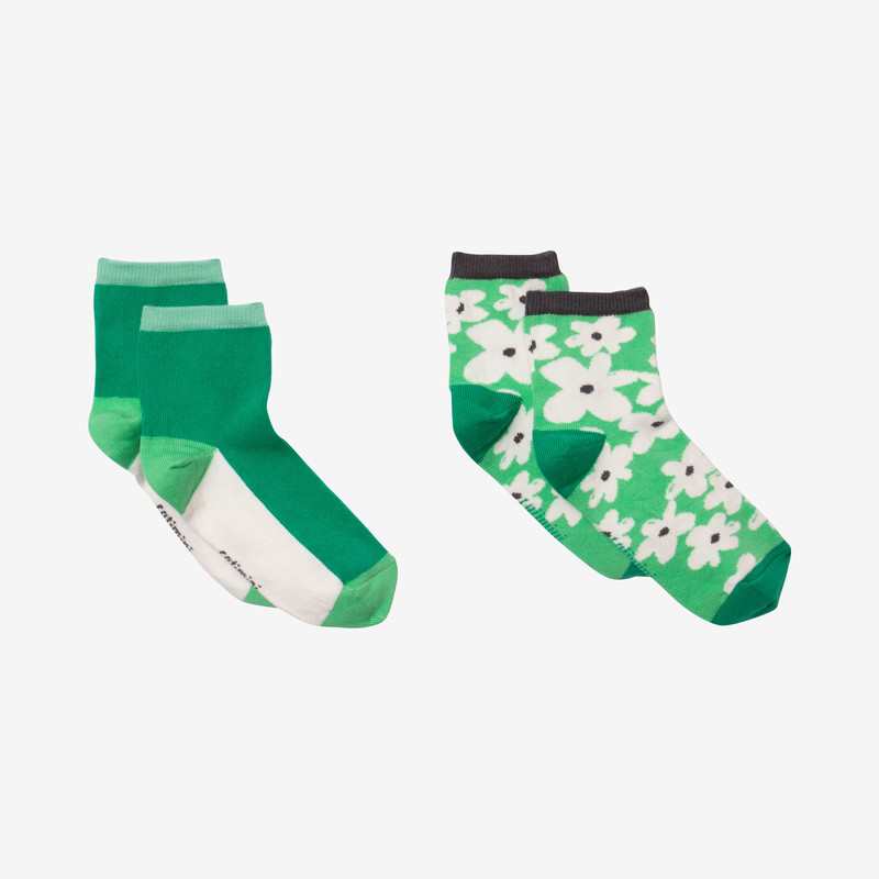 Chaussettes fille maxi fleurs vertes Catimini