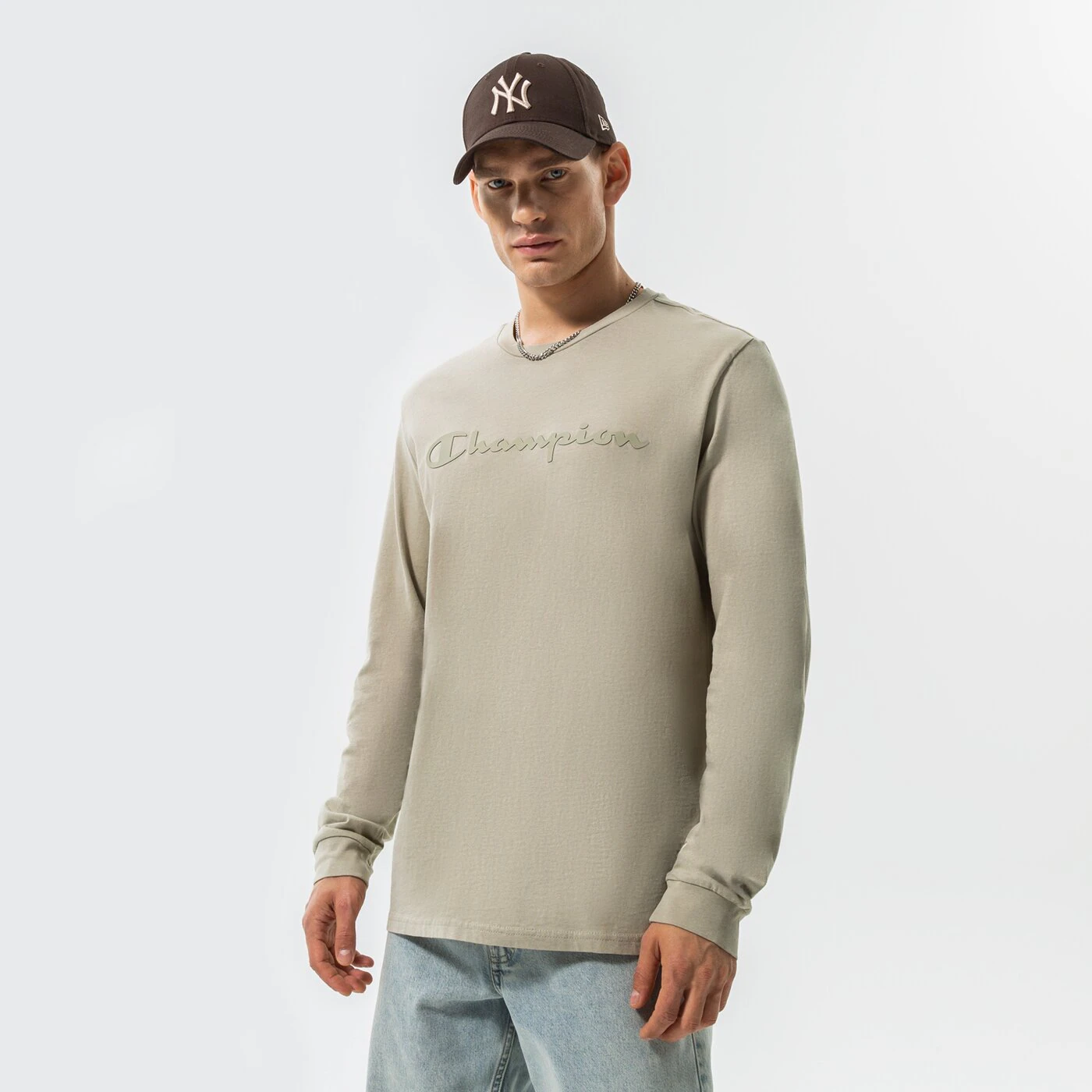 CHAMPION T-SHIRT CREWNECK LONG SLEEVE T-SHIRT Grau