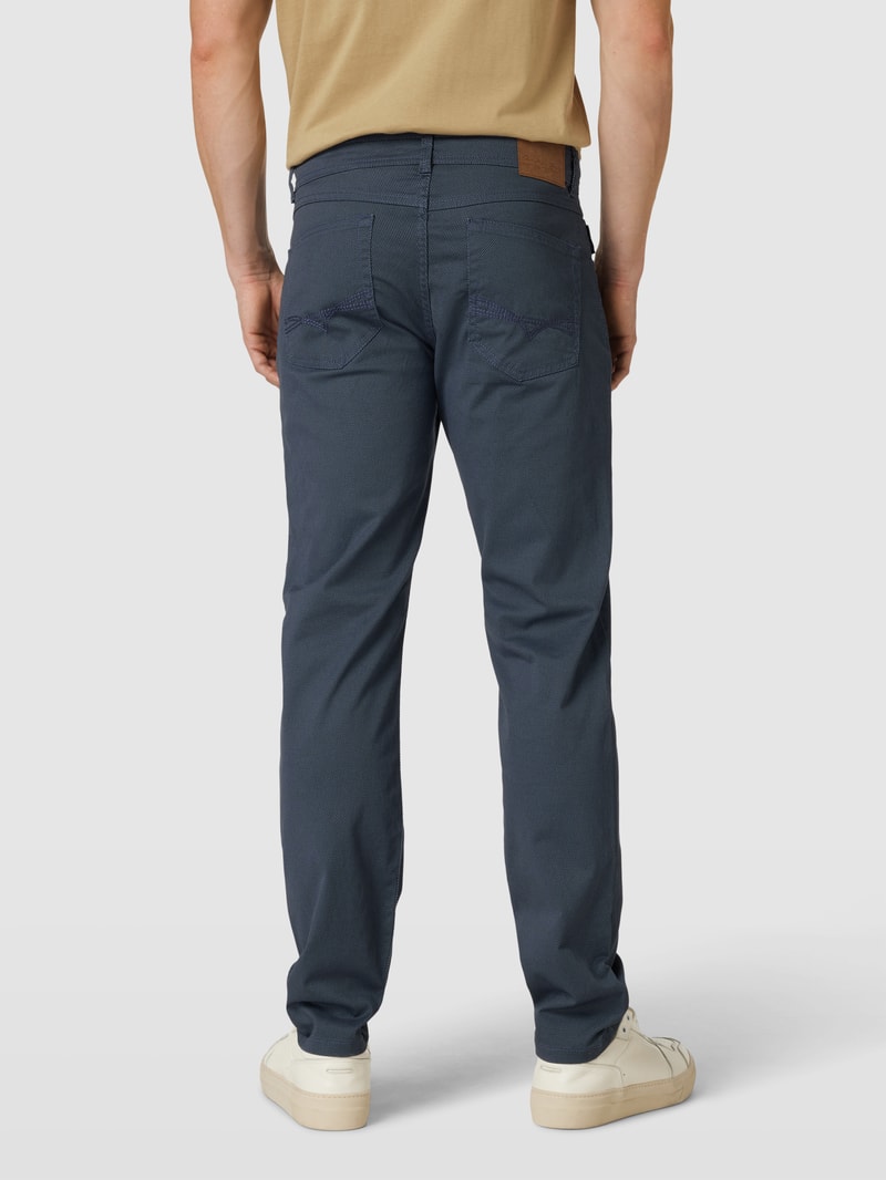 Stoffhose mit Strukturmuster in bleu