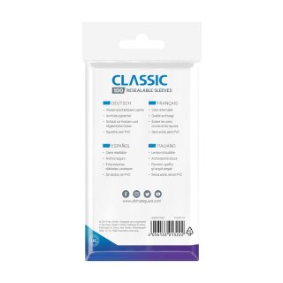Ultimate Guard Classic Sleeves wiederverschließbar Standardgröße Transparent (100)