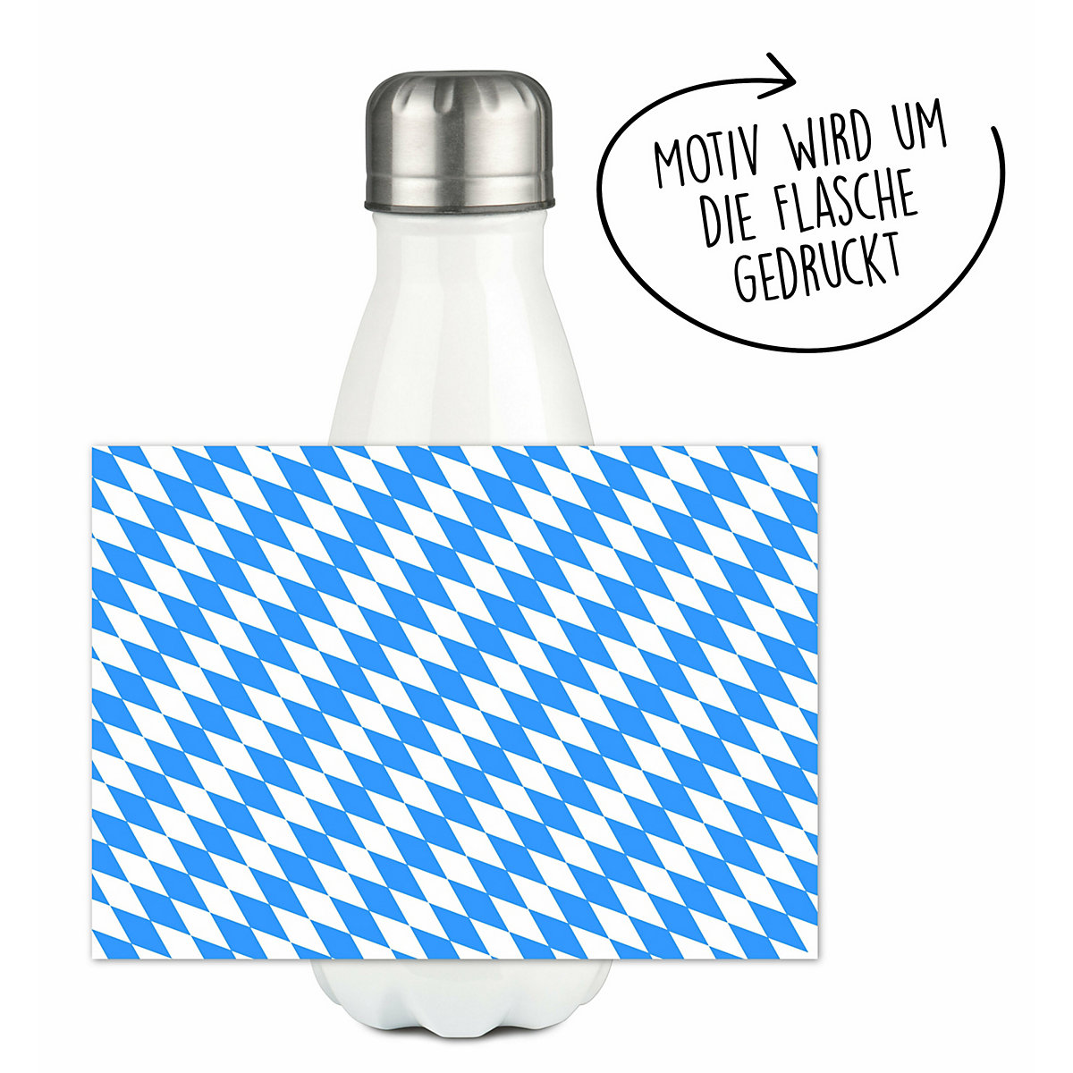 Edelstahl Kinder Thermoflasche / Trinkflasche bunt Bayern Spülmaschinenfest, Auslaufsicher, Bruchfest, Doppelwandig, Für Heißgetränke geeignet, Mit Deckel, Isoliert