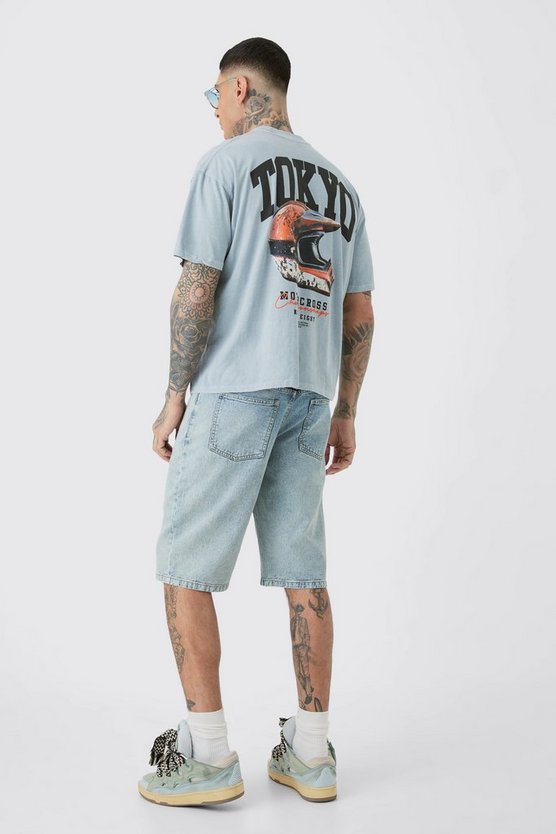 Tall Oversize T-Shirt mit Tokyo Moto Print