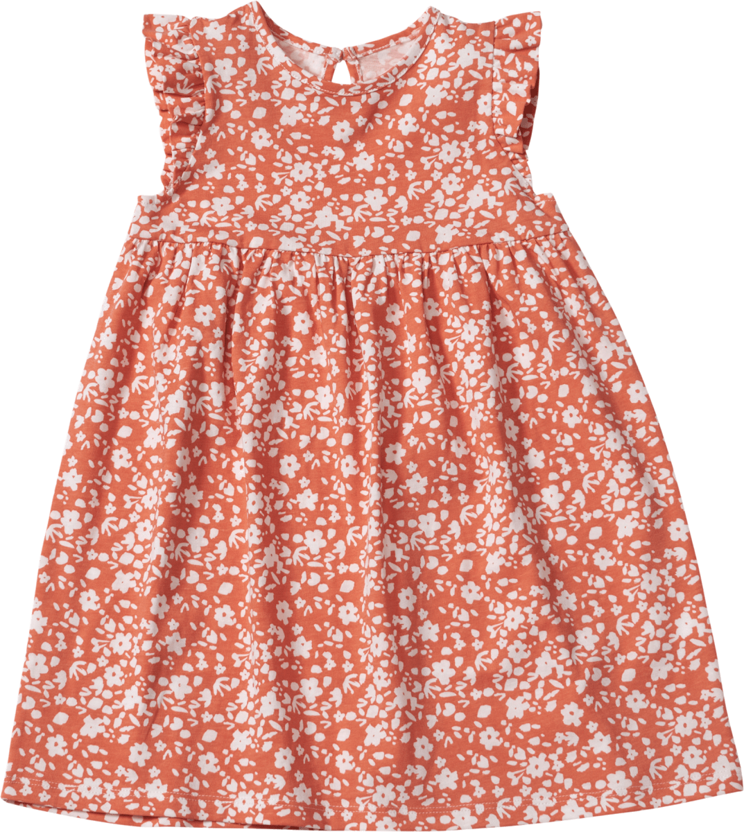 T-Shirt mit Blumen-Muster, orange, Gr. 104, 1 St