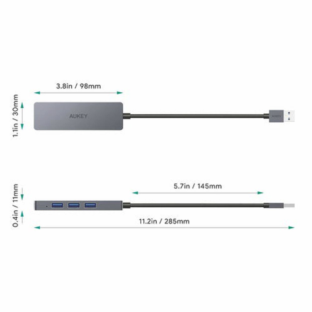 NAIPO Tablet-Adapter, Alu Ultraflach USB 3.0 USB Hub mit 4 Anschluss