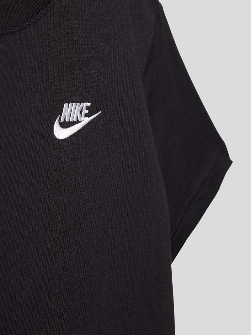 T-Shirt mit Logo-Stitching in schwarz