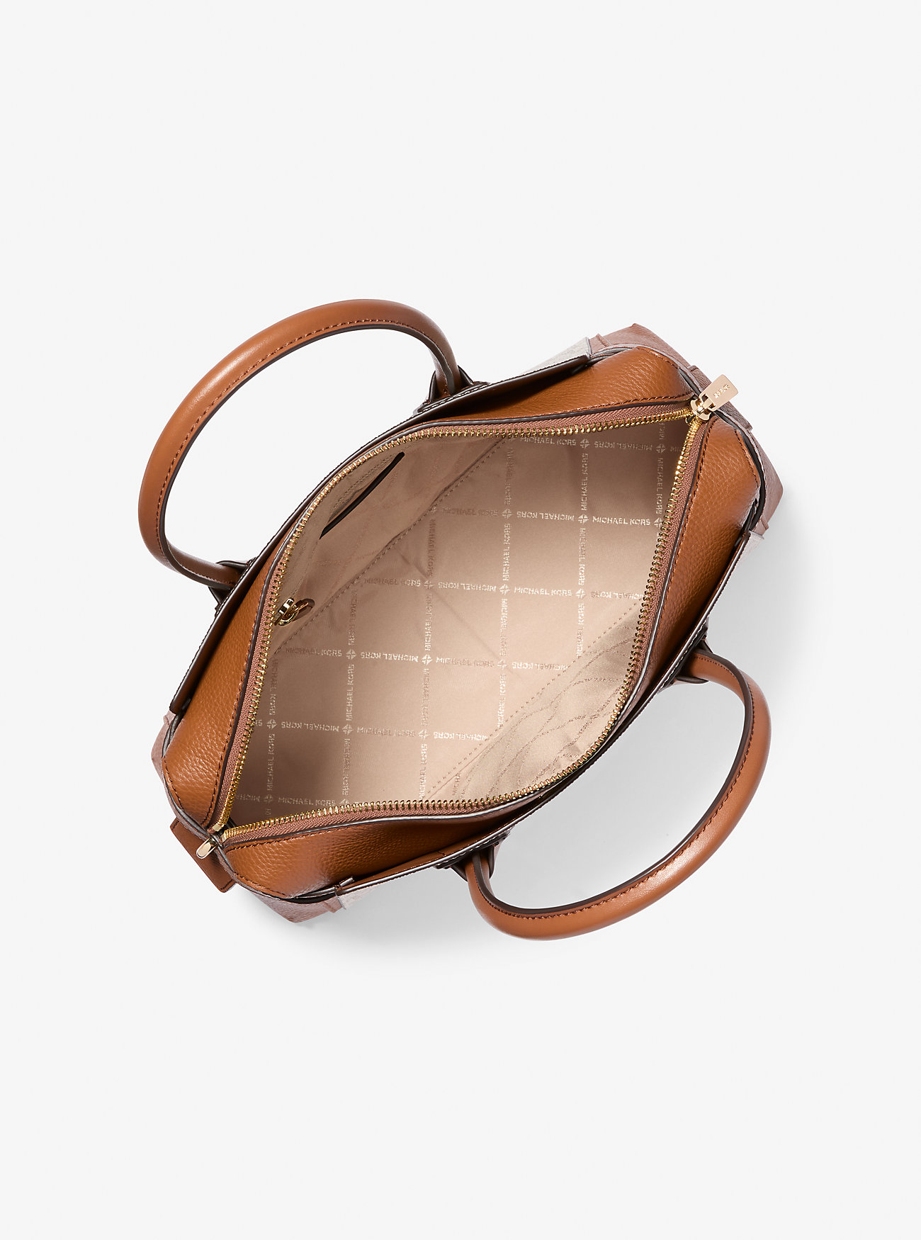 Borsa a mano media Mercer con logo distintivo e cintura in pelle - VANIGLIA